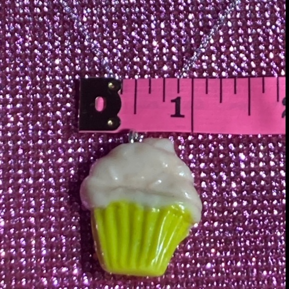 Cupcake Sterling Silver Necklace Bakery Fake Food Kitchen Cosplay Egirl Lolita - Picture 3 of 12